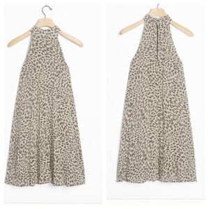 Anthropologie Cloth&Stone Cheetah Halter Mini Dress size Small